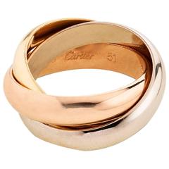 Cartier Three Tone Gold Trinity Ring 