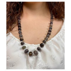 Multi Grey Sapphire Cts 517 Crystal Beaded Necklace