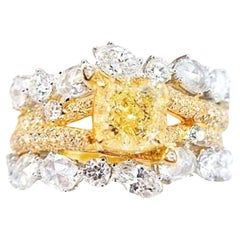 GIA Certified VS2 Clarity 1.51 CT Fancy Yellow Diamond 18K Yellow Gold Ring