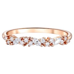 Marquise Wedding 14k gold ring.
