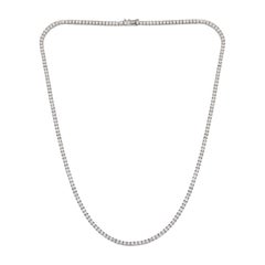 4.2 Carats SI/H Round Brilliant Cut Diamond Tennis Chain 14k White Gold Necklace