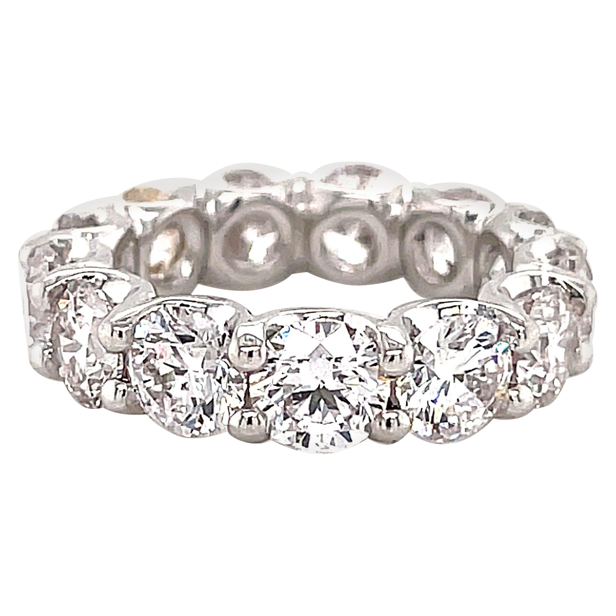 Alexander Beverly Hills 5.28ct Round Diamond Eternity Band 18k White Gold s.4.5