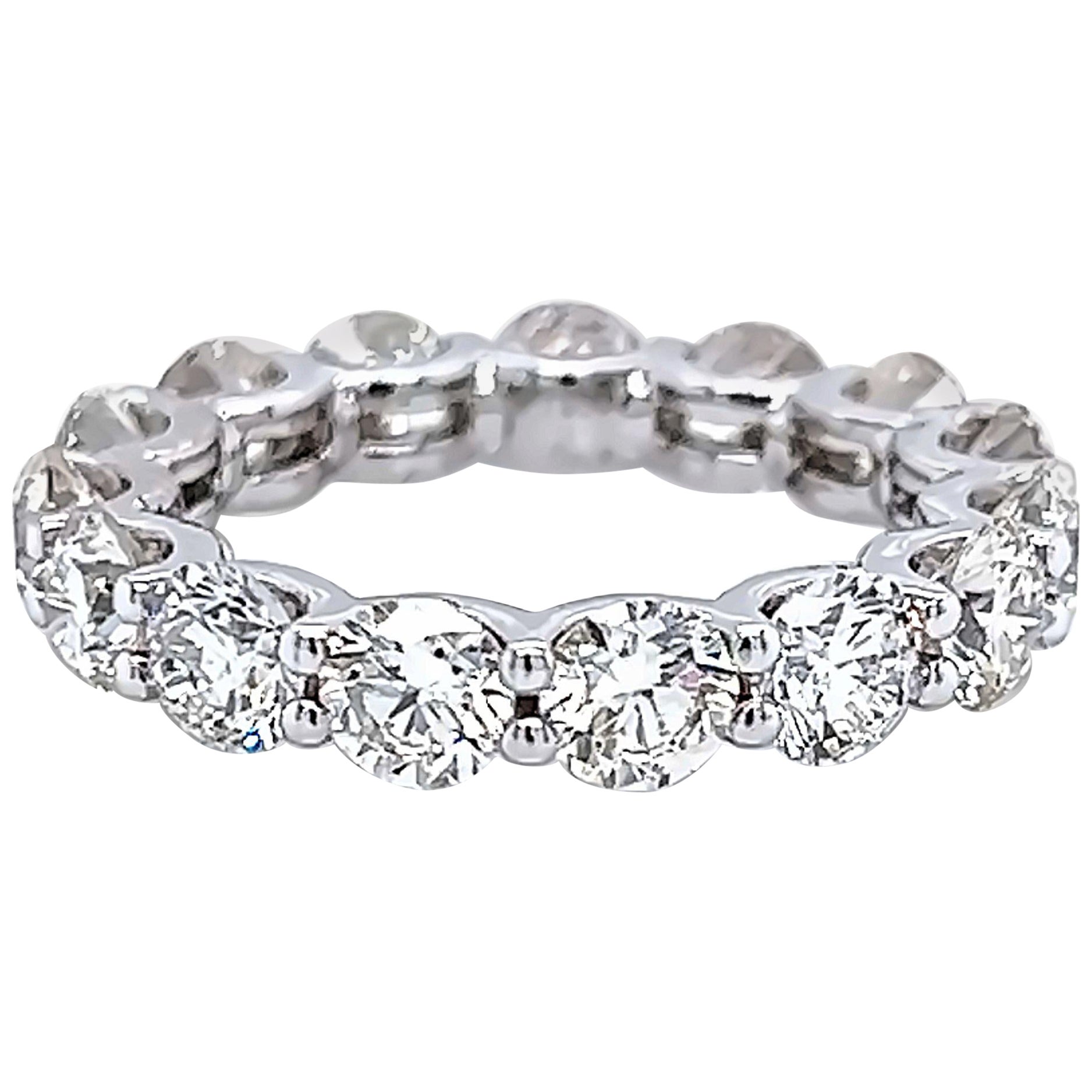 Alexander Beverly Hills 4.59ct Round Diamond Eternity Band 18k White Gold s.5.5