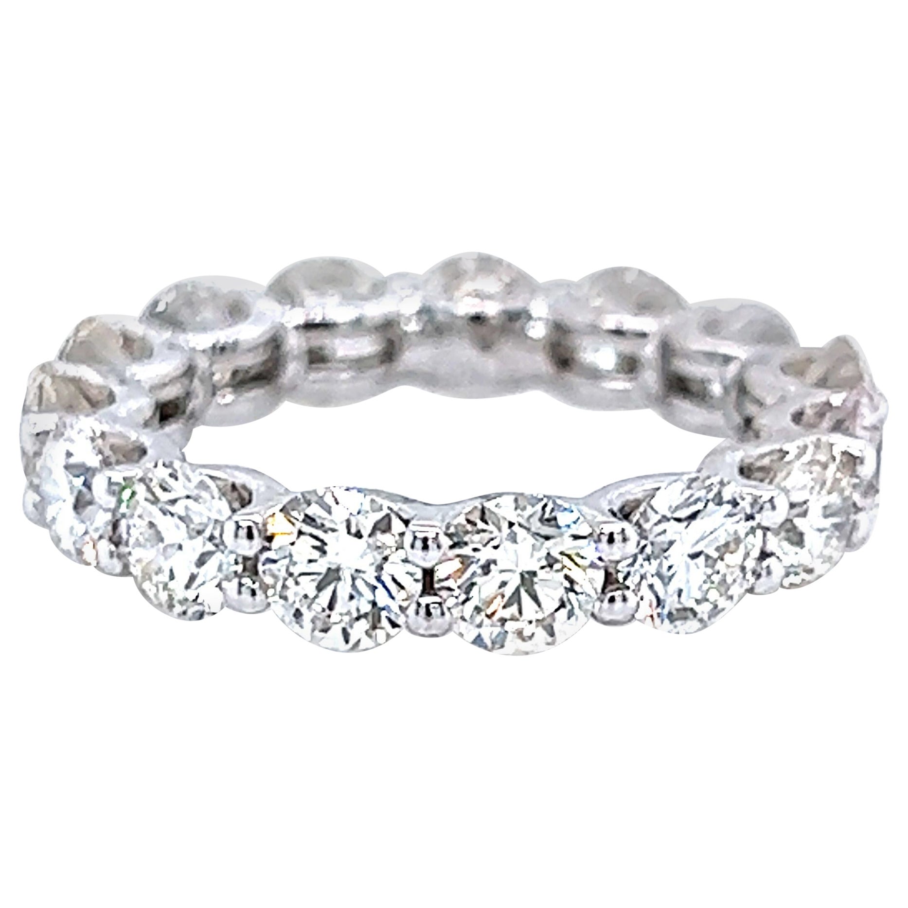 Alexander Beverly Hills 4.69ct Round Diamond Eternity Band 18k White Gold s.5.5