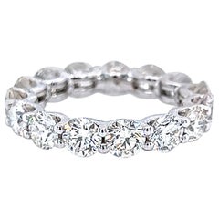 Alexander Beverly Hills Anillo de diamantes redondo de 4,69 ct 18k Oro blanco s.5.5