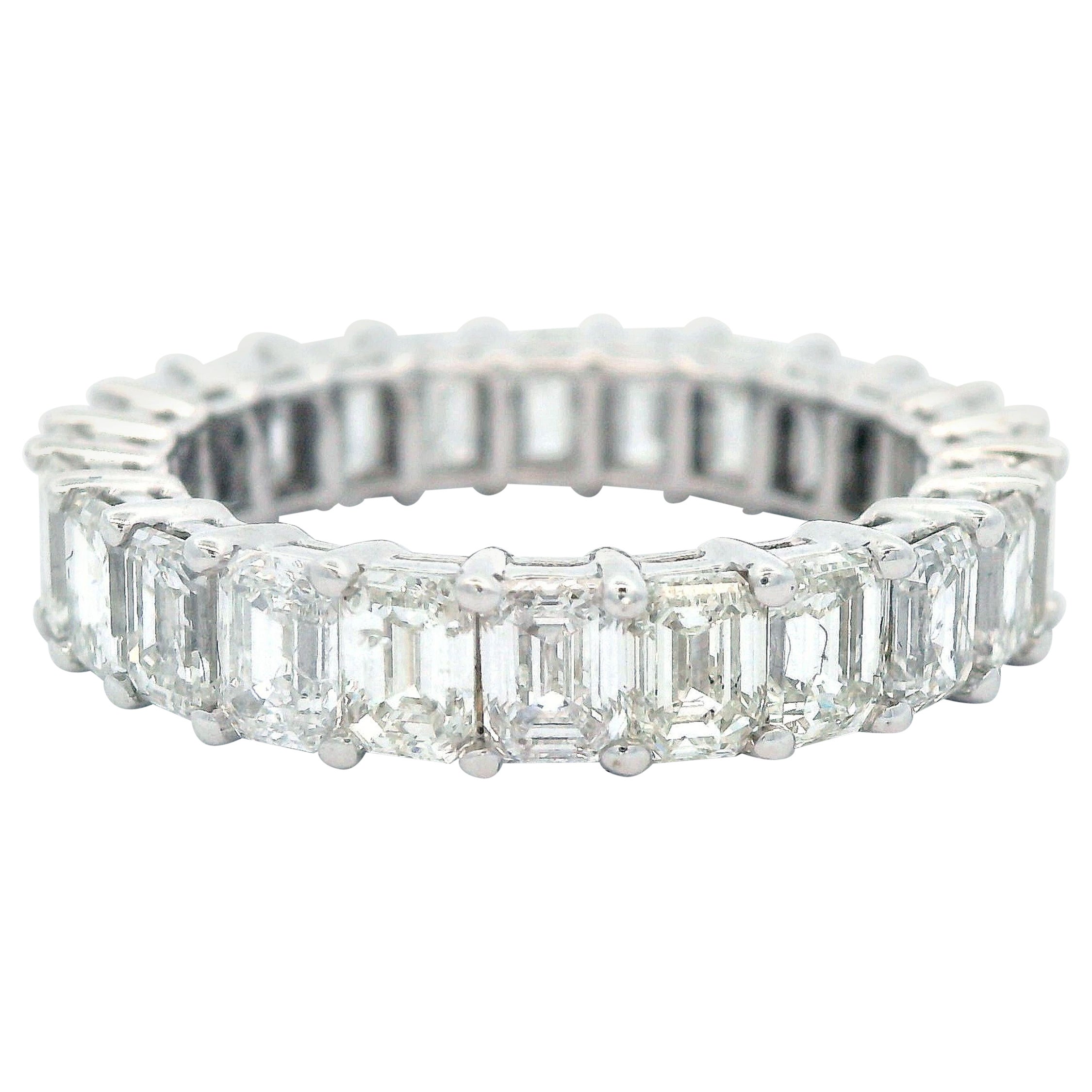 Alexander Beverly Hills 4.41ct Emerald Cut Diamond Eternity Band 18k S.5.5