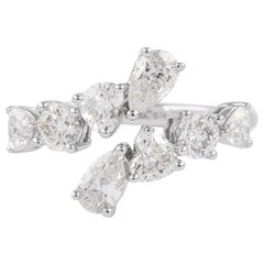 Alexander Beverly Hills 1,52 Karat Multi Diamant Bypass-Ring 18k Weißgold