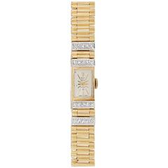 Baume & Mercier Ladies Yellow Gold Diamond Manual Winding Wristwatch 10