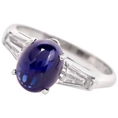 Diamond Sapphire Platinum Engagement Ring 11