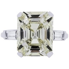 7.59 Carat GIA Certified Emerald Cut Diamond Platinum Ring