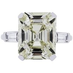7.59 Carat GIA Certified Emerald Cut Diamond Platinum Ring 4