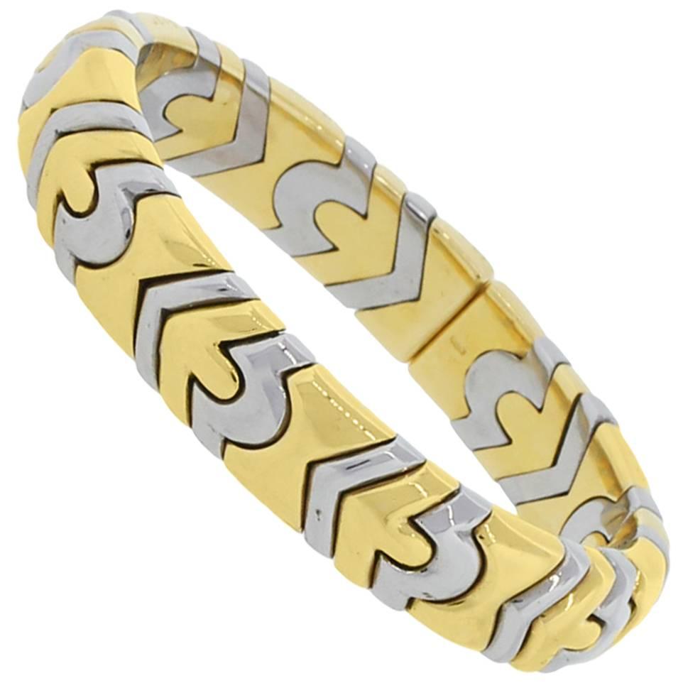 Bulgari Two Tone Gold Cuff Bracelet 