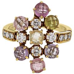 Bulgari Sapphire and Diamond Cluster Ring 5