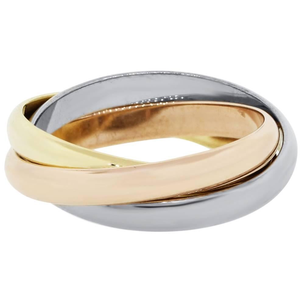 Cartier Trinity  Tri-Gold Ring Size 64