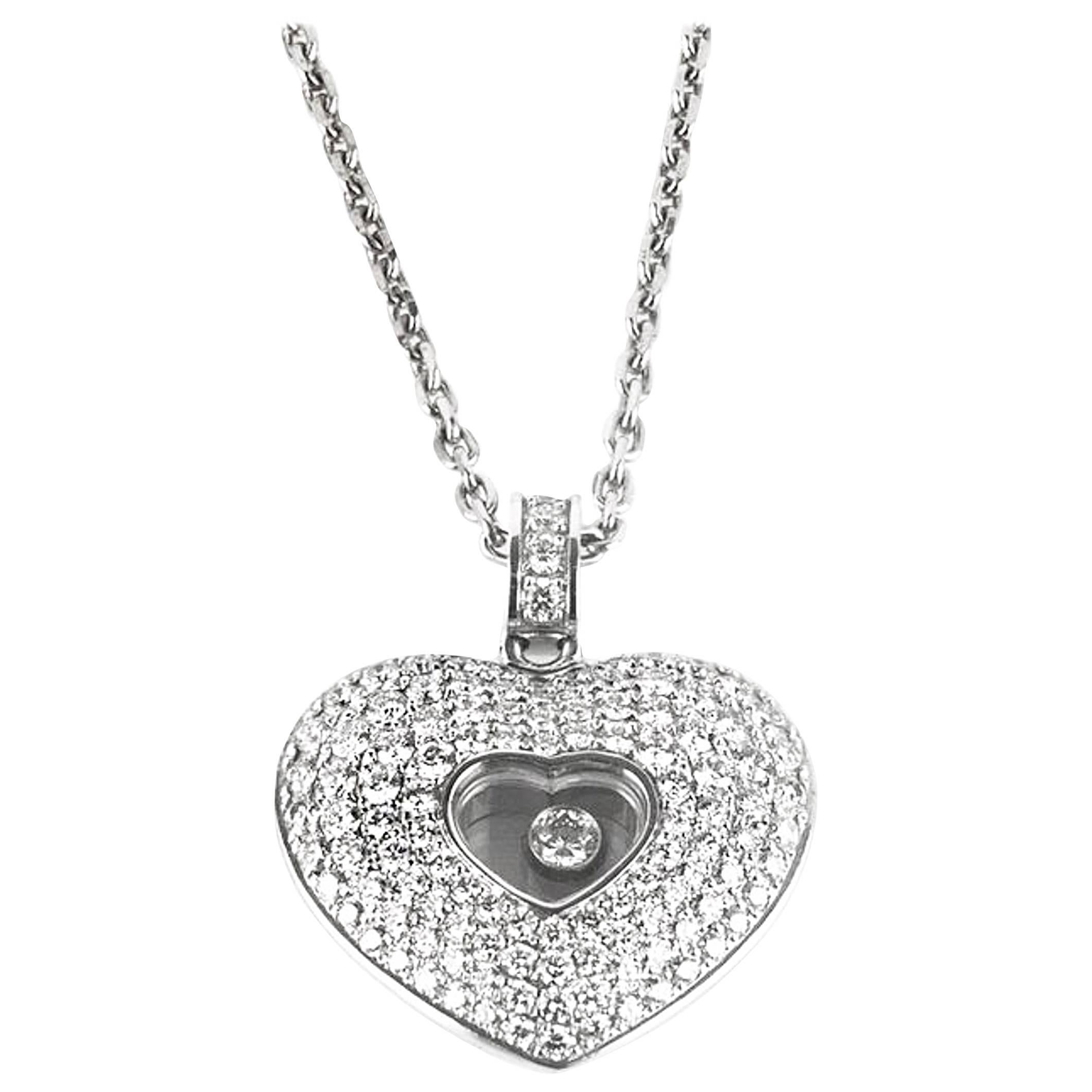  Chopard  Diamond Pave Heart Pendant For Sale