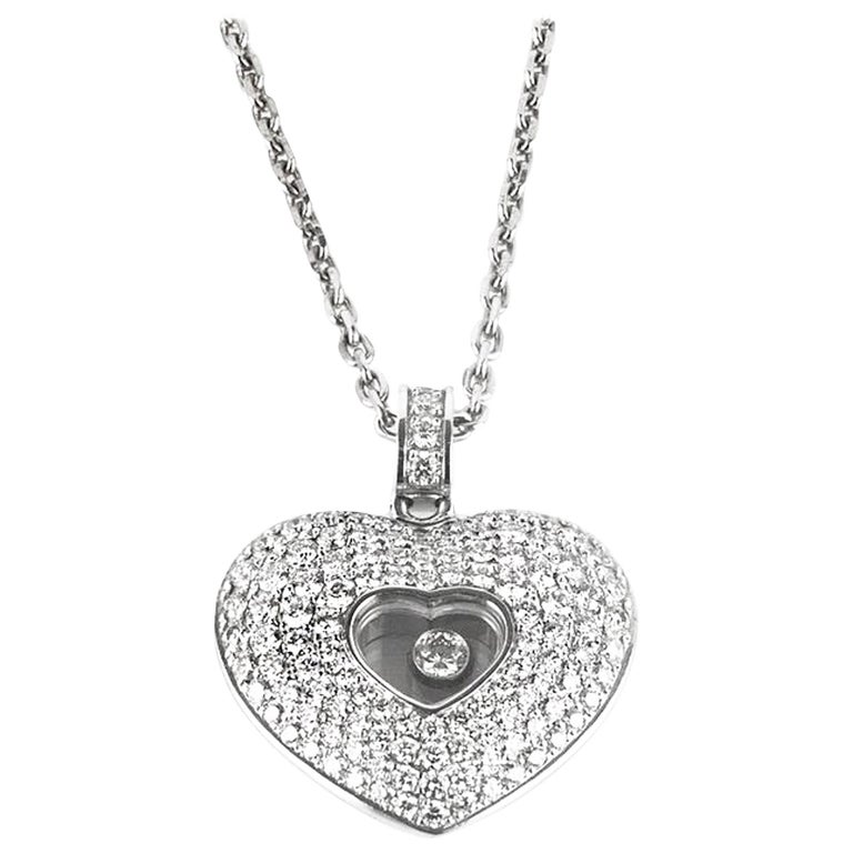 Chopard Diamond Pave Heart Pendant For Sale at 1stDibs