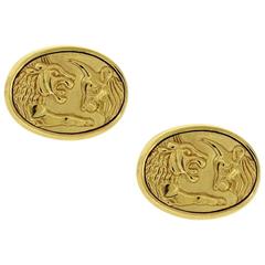 David Yurman 22karat Yellow Gold Lion And  Ox Cufflinks