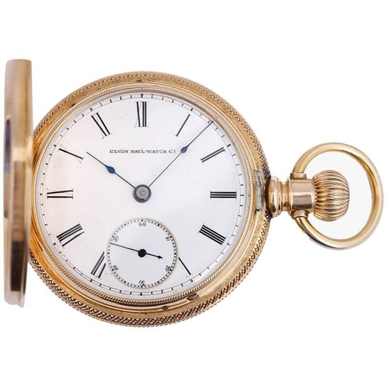 Elgin National Watch Co. Yellow Gold Massive Heavy Manual winding Pocket  Watch at 1stDibs