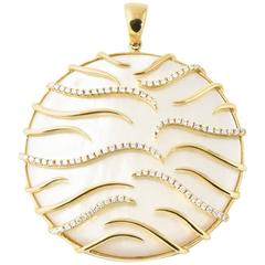 Frederic Sage Luna Large Gold Mother-of-Pearl Pendant Necklace 11