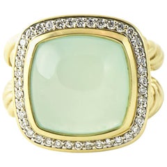 David Yurman - Grande bague cocktail en or Albion avec calcédoine et diamant