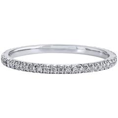 0.20 Carat Diamond Platinum Eternity Band Ring 7