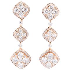 Rose Gold Diamond Dangle Earrings 4