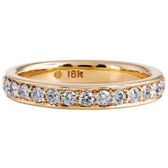 0.67 Carat Diamond 18 Karat Yellow Gold Band Ring 12