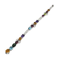 Bulgari Allegra - Bracelet en or blanc 18 carats, multi pierres et diamants