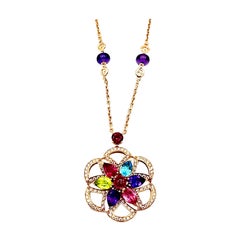 Bulgari Divas' Dream Necklace in Pink Gold Diamonds and Colored Stones