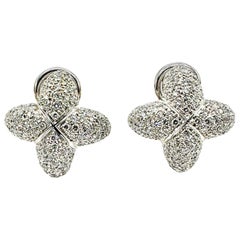 La Nouvelle Bague 3.50 Carat Pave Diamond & 18K White Gold Earrings