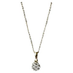 Collier à grappes de diamants en or jaune 14kt - 0.24ctw Natural Diamonds, 18".