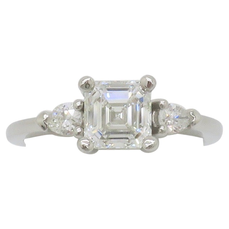 GIA Certified Internally Flawless 1.35CTW Asscher Cut Diamond Platinum Ring