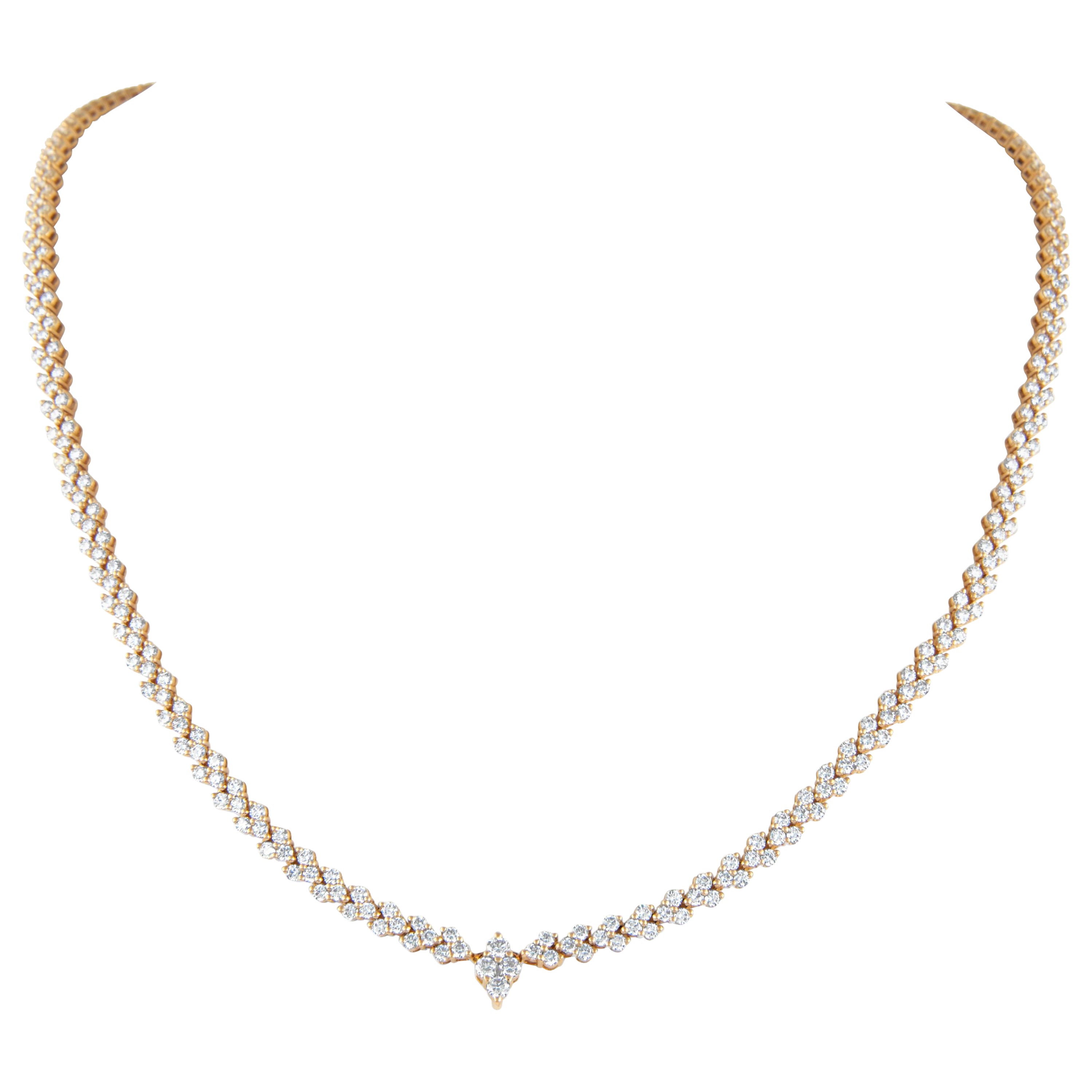 Alexander Beverly Hills 7.79ct Diamond Necklace Pendant Latch 18k Rose Gold For Sale