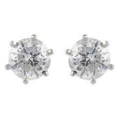 Orecchini con diamanti certificati EGL da 2,38 carati, colore G, oro bianco