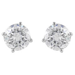 EGL-zertifizierte 1,96 Karat Diamant-Ohrstecker F Farbe Weißgold