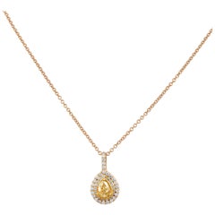 Alexander Beverly Hills GIA 1.43ctt Fancy Light Yellow Diamond 18k Necklace
