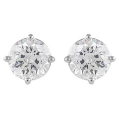 EGL Certified 2.03 Carat Diamond Stud Earrings E color White Gold