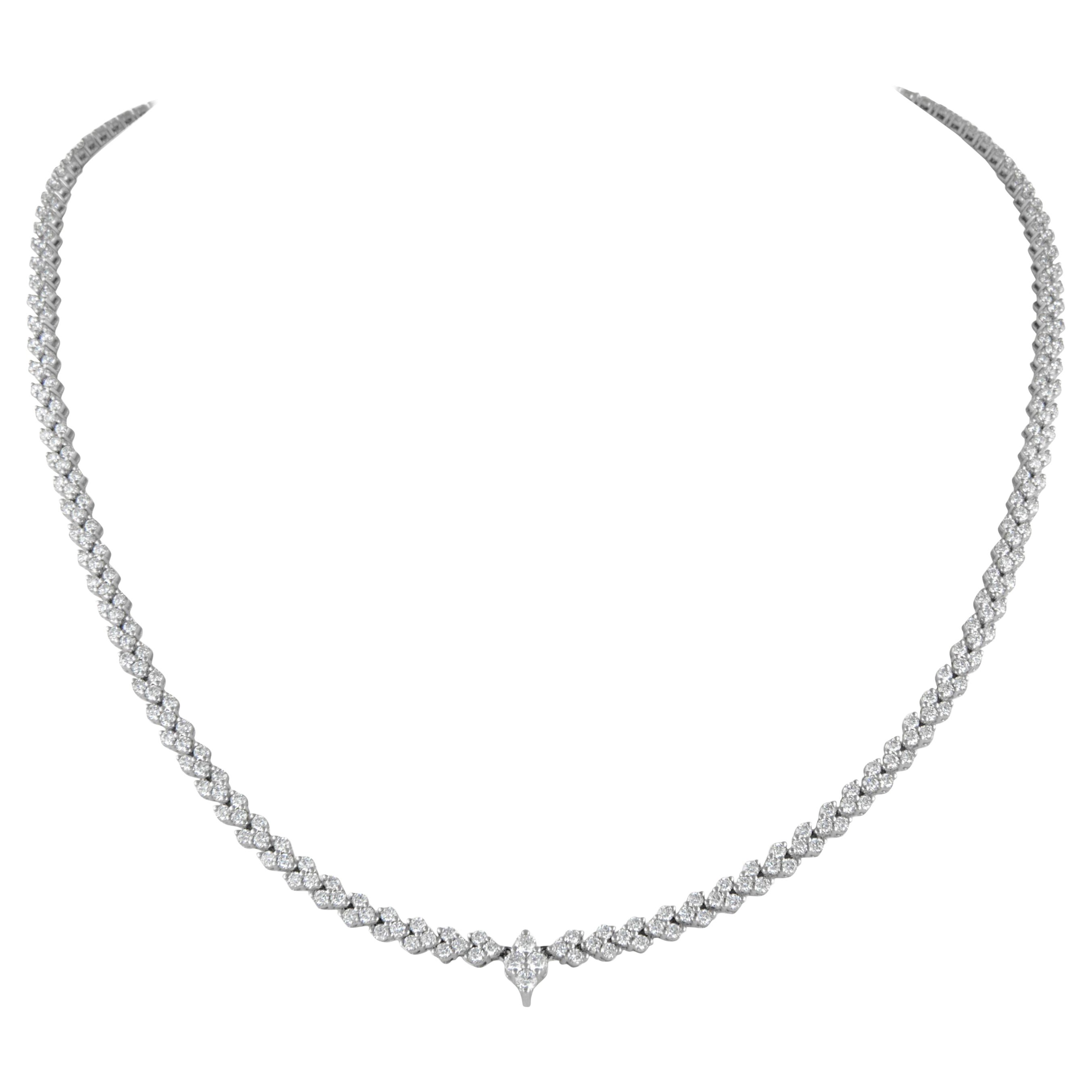 Alexander Beverly Hills 7.19ct Diamond Necklace Pendant Latch 18k White Gold