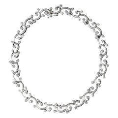 Beauvince Waves & Tides Necklace (12.16 ct Diamonds) in White Gold