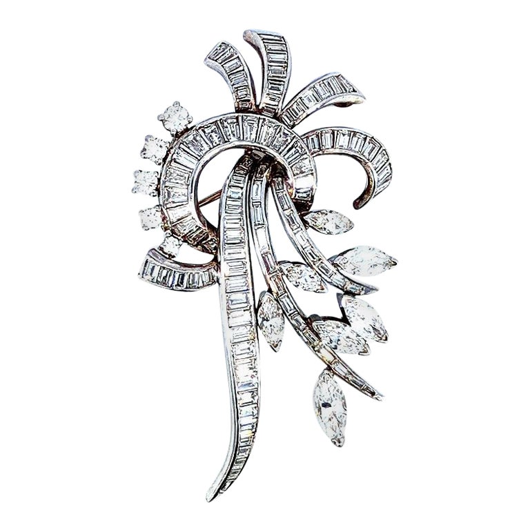 10 Carat Natural Diamond Platinum Pin For Sale