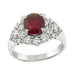 2.23ct Burma Ruby 1.08ct Diamond Ring