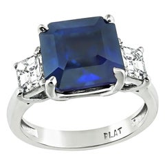5.95ct Ceylon Sapphire GIA 0.93cttw Diamond Engagement Ring