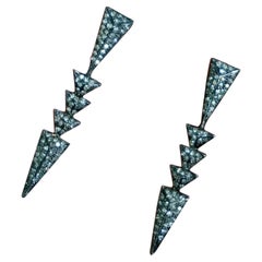 Pave Diamond Long Dangle Arrow Head Ohrring 925 Silber Diamant 14k Gold Ohrring