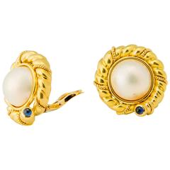 Tiffany & Co. Pearl and Sapphire Earrings 4