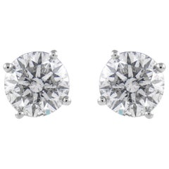 EGL-zertifizierte 2.01 Karat Diamant-Ohrstecker F Farbe Weißgold