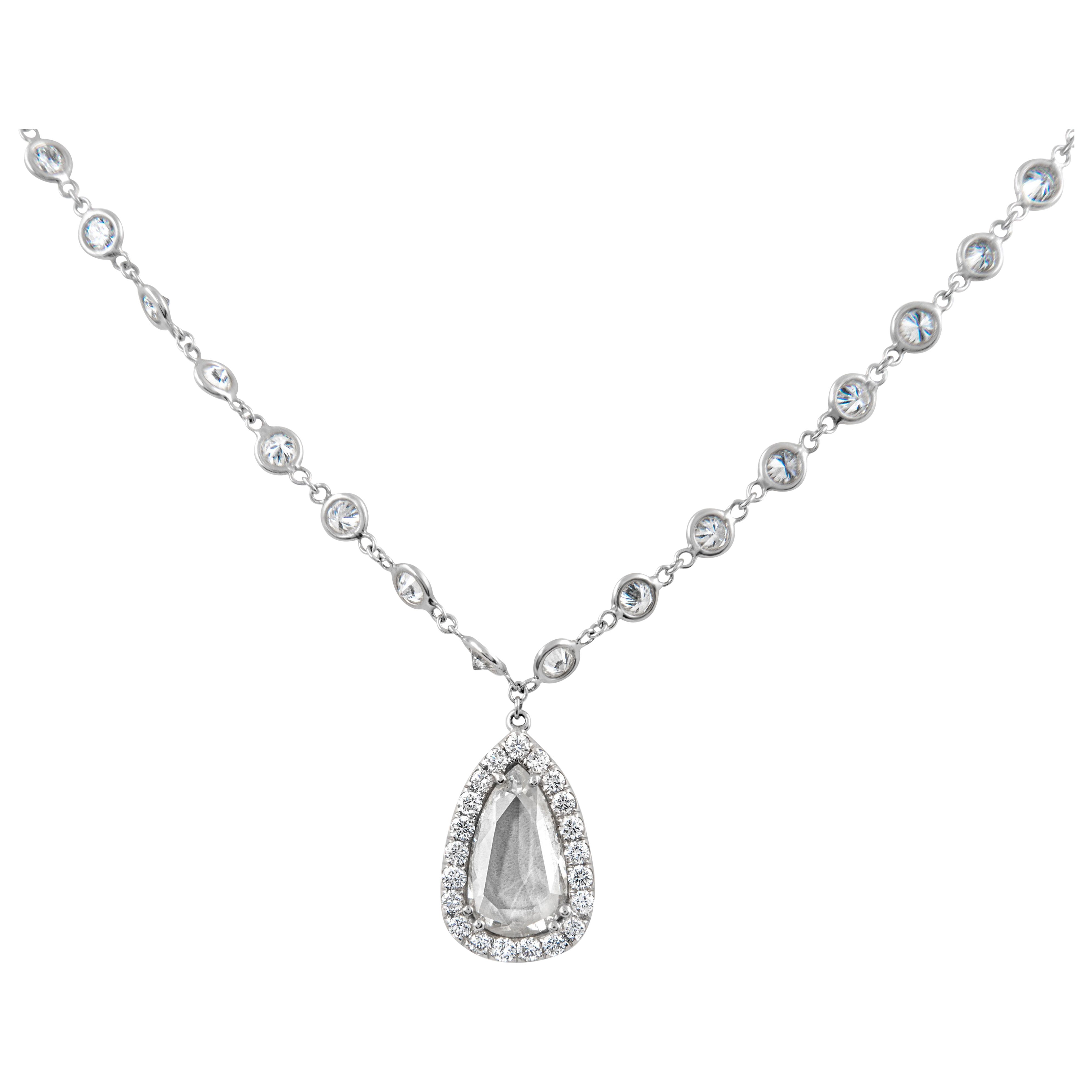 Alexander Beverly Hills 7.53ct  Diamante taglio rosa a pera in oro 18k in vendita