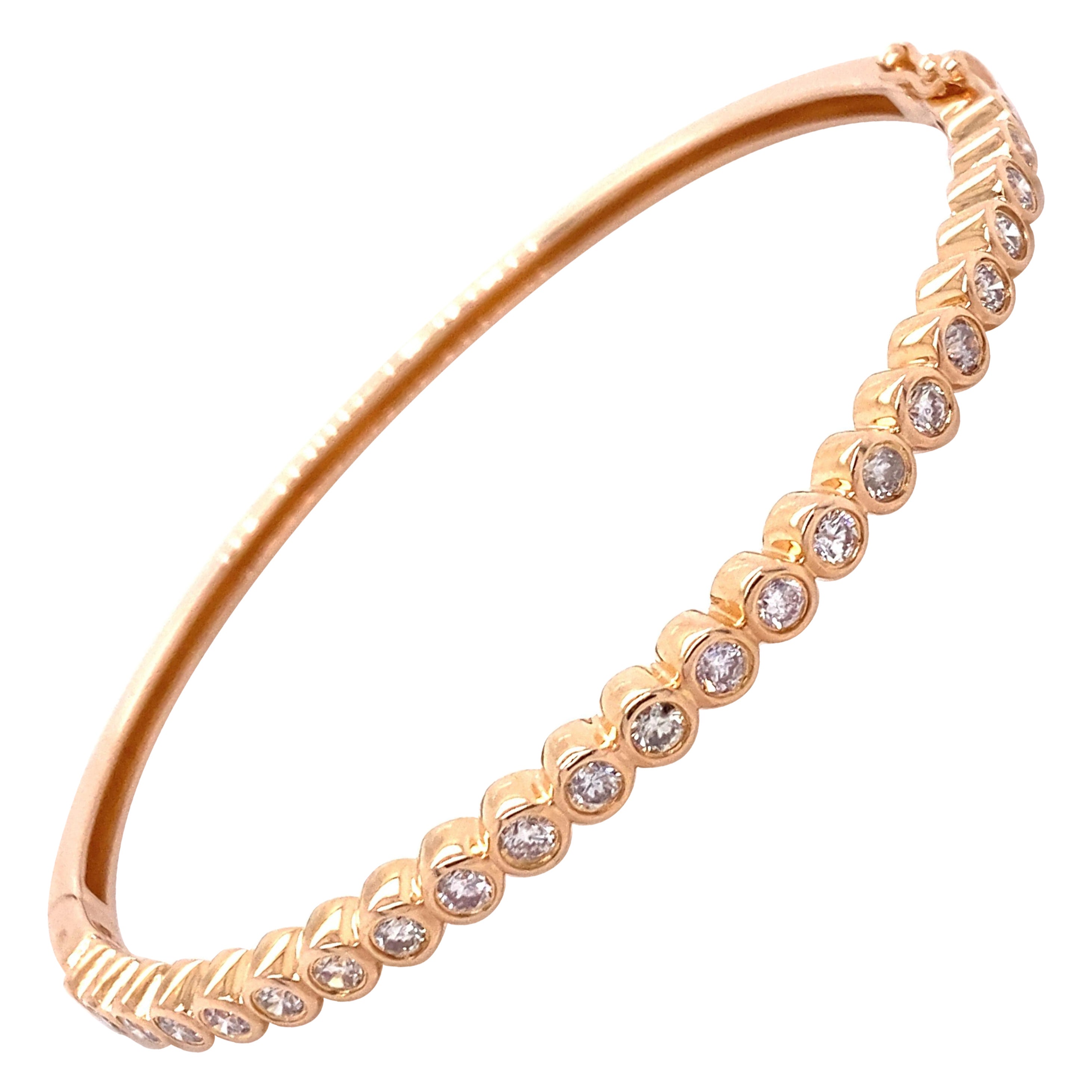 Alexander Beverly Hills 2.26ct Diamond Bangle Bracelet 18k Rose Gold