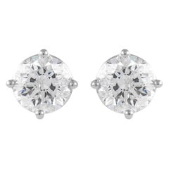 EGL Certified 2.01 Carat Diamond Stud Earrings G color White Gold