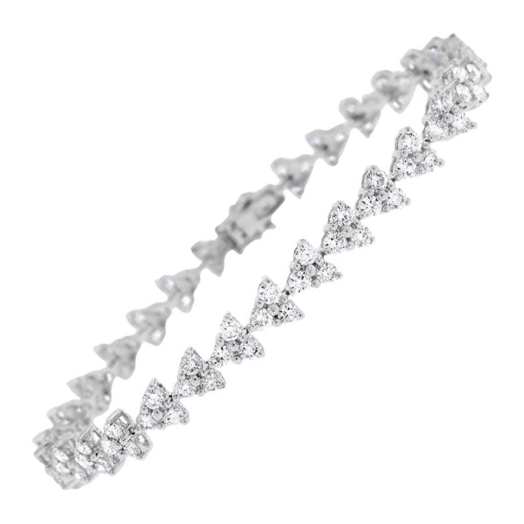 Beauvince Tian Diamond Tennis Bracelet (4.98 ct Diamonds) in White Gold