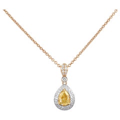 Collar Alexander Beverly Hills GIA 1,54 ct Diamante Amarillo Claro Fancy 18k